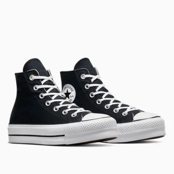 Converse Chuck Taylor All Star Lift Platform Black and White High-Top Sneakers - Picture 1 of 16